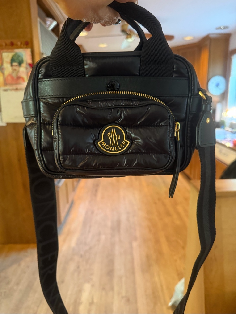 Moncler Black Quilted handle/Crossbody Bag ! excellent